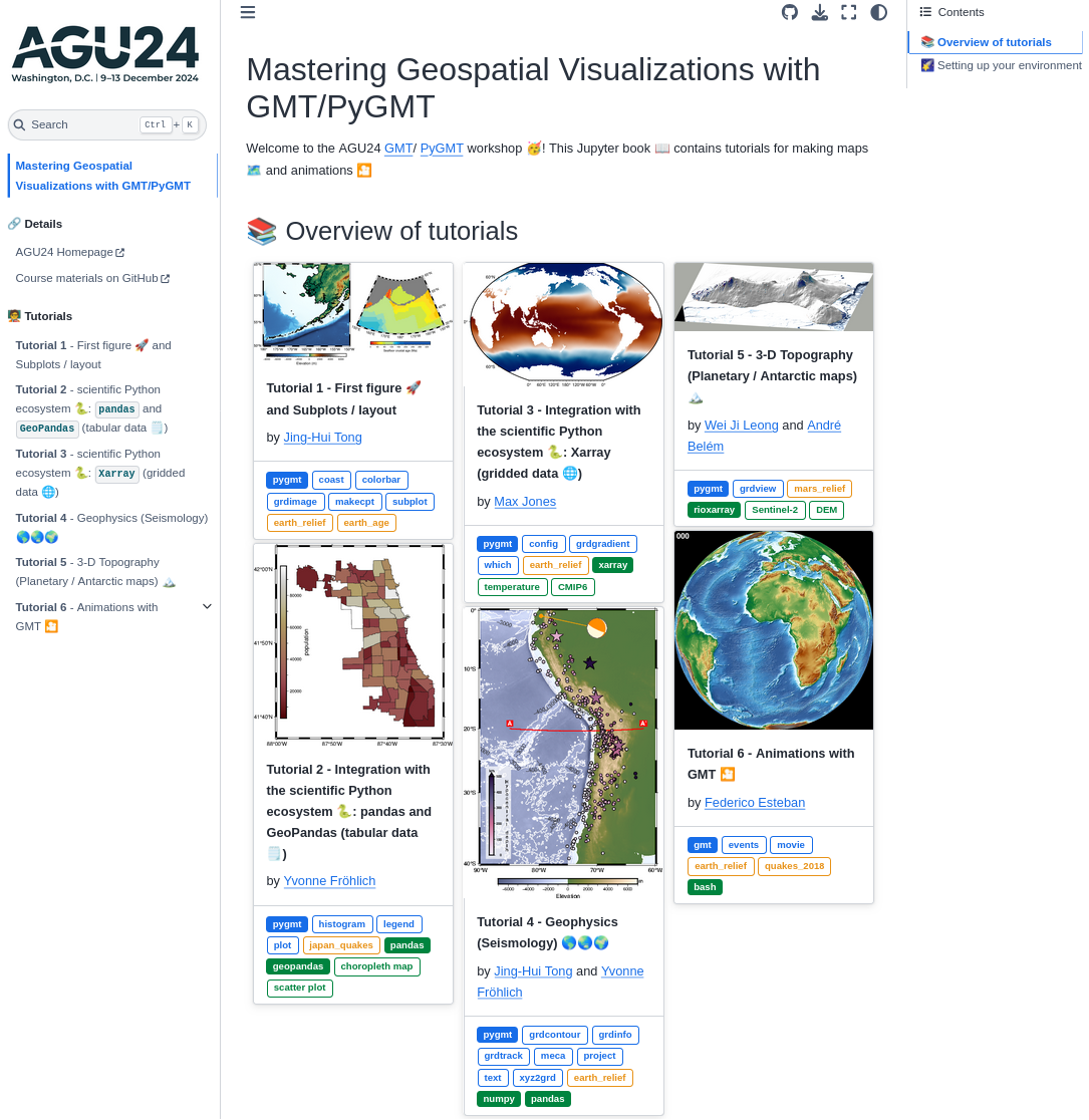 AGU24 workshop: Mastering Geospatial Visualizations with GMT/PyGMT