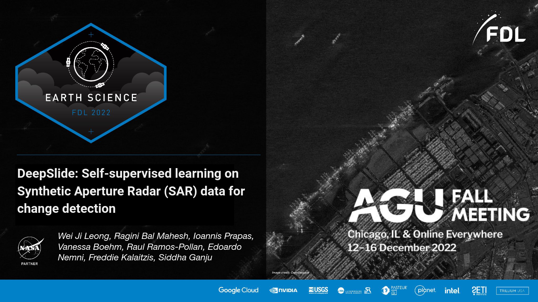 DeepSlide: Self-supervised learning on SAR data for change detection